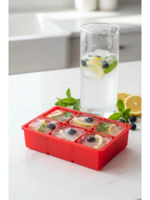 6 Hazneli Silikon Buz Kalıbı & Çok Amaçlı Buzluk Ve Dondurucu Organizeri 11x16 cm