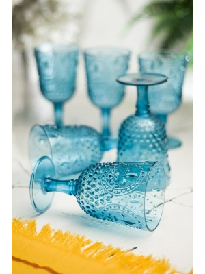 Akrilik Aquamarin 6lı Kadeh & Su Meşrubat Kahve Yanı Bardağı 450 ml ( Cam Değildir )