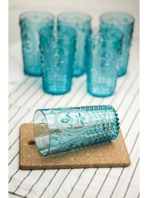 Akrilik Aquamarin 6lı Uzun Bardak & Su Meşrubat Bardağı 750 ml ( Büyük Boy & Cam Değildir )