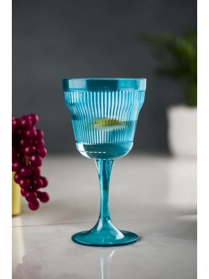 Akrilik Aquamarin Tekli Kadeh & Su Meşrubat Kahve Yanı Bardağı 300 ml ( Cam Değildir )