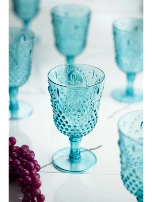 Akrilik Aquamarin Tekli Kadeh & Su Meşrubat Kahve Yanı Bardağı 450 ml ( Cam Değildir )