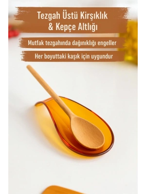 Akrilik Bal Tezgah Üstü Kirli Kaşıklık & Kepçe Altlığı