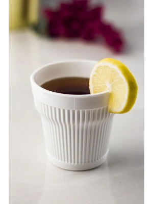 Akrilik Beyaz 6lı Kısa Bardak & Su Meşrubat Kahve Yanı Bardağı 300 ml ( Cam Değildir )