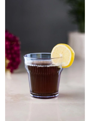 Akrilik Lacivert Tekli Kısa Bardak & Su Meşrubat Kahve Yanı Bardağı 300 ml ( Cam Değildir )