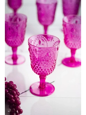 Akrilik Pembe Tekli Kadeh & Su Meşrubat Kahve Yanı Bardağı 450 ml ( Cam Değildir )