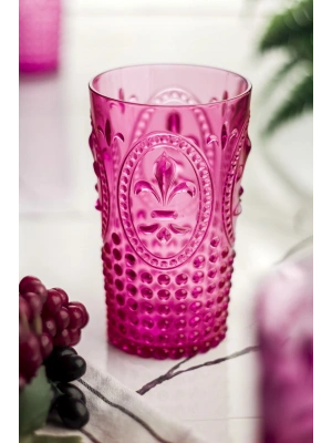 Akrilik Pembe Tekli Uzun Bardak & Su Meşrubat Bardağı 750 ml ( Büyük Boy & Cam Değildir )