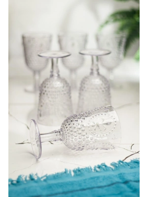 Akrilik Şeffaf 6lı Kadeh & Su Meşrubat Kahve Yanı Bardağı 450 ml ( Cam Değildir )