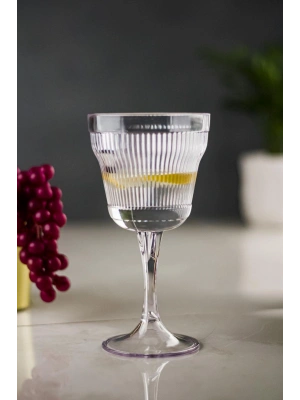 Akrilik Şeffaf Tekli Kadeh & Su Meşrubat Kahve Yanı Bardağı 300 ml ( Cam Değildir )