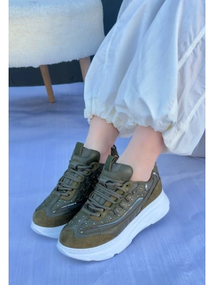 Aleid Yeşil Süet Bağcıklı Kadın Spor Ayakkabı