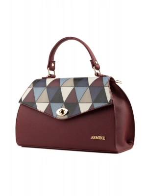 Armine 409 Bordo Ekose Kadın Çanta