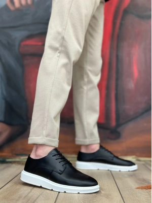 Ba0003 Bağcıklı Klasik Siyah Beyaz Yüksek Taban Casual Erkek Ayakkabı Erkek Klasik Ayakkabı