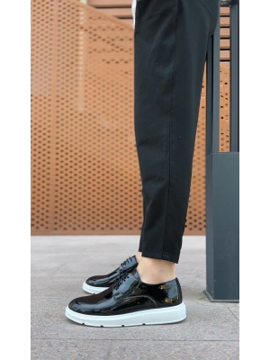 Ba0003 Bağcıklı Klasik Siyah Rugan Yüksek Taban Casual Erkek Ayakkabı Erkek Klasik Ayakkabı