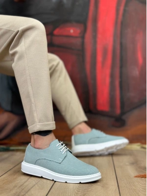 Ba0003 Bağcıklı Klasik Spor Keten Turkuaz Yüksek Taban Casual Erkek Ayakkabı Erkek Klasik Ayakkabı