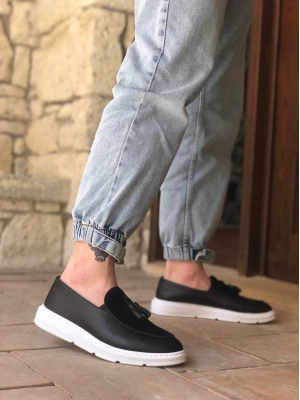 Ba0005 Bağcıksız Yüksek Taban Beyaz Taban Klasik Aynalı Süet Detaylı Püsküllü Corcik Erkek Ayakkabı Erkek Klasik Ayakkabı