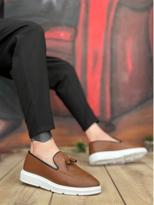 Ba0005 Bağcıksız Yüksek Taban Taba Beyaz Klasik Püsküllü Corcik Erkek Ayakkabı Erkek Klasik Ayakkabı