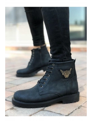 Ba0080 Kartal Fermuarlı Siyah Erkek Klasik Spor Klasik Yarım Bilek Bot Erkek Klasik Ayakkabı