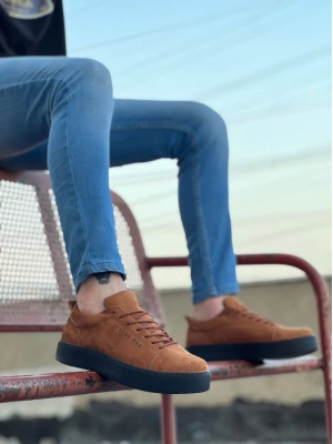 Ba0104 Bağcıklı Taba Süet Siyah Taban Spor Klasik Erkek Ayakkabı Erkek Klasik Ayakkabı