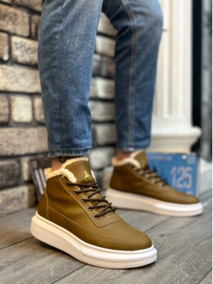 Ba0151 İçi Kürklü Bağcıklı Vizon Erkek Tarz Spor Erkek Bot