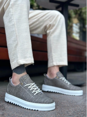 Ba0152 Bağcıklı Yüksek Taban Kahve Kırçıllı Erkek Ayakkabı Erkek Günlük Ayakkabı