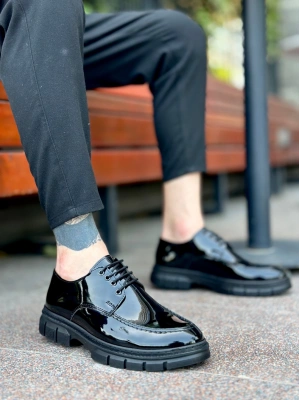 Ba0237 Bağcıklı Rugan Klasik Yüksek Taban Casual Erkek Ayakkabı Erkek Klasik Ayakkabı