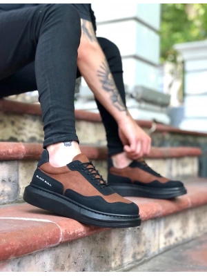Ba0238 Boa Yüksek Taban Taba Siyah Bağcıklı Erkek Ayakkabı Erkek Günlük Ayakkabı