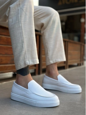 Ba0241 Bağcıksız Yüksek Taban Beyaz Cilt Erkek Ayakkabı Erkek Günlük Ayakkabı