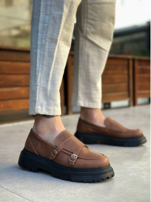 BA0242 Tokalı Klasik Yüksek Siyah Taban Taba Erkek Ayakkabı