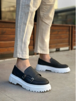 BA0242 Tokalı Klasik Yüksek Taban Siyah Erkek Ayakkabı