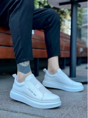 Ba0307 Boa Kalın Yüksek Taban Çift Bant Beyaz Erkek Ayakkabı Erkek Günlük Ayakkabı