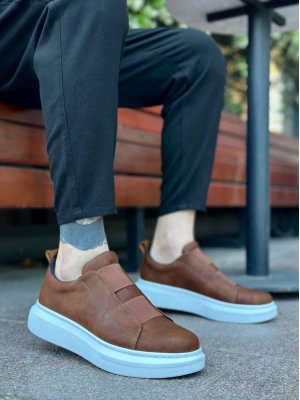 Ba0307 Boa Kalın Yüksek Taban Çift Bant Taba Beyaz Erkek Ayakkabı Erkek Günlük Ayakkabı