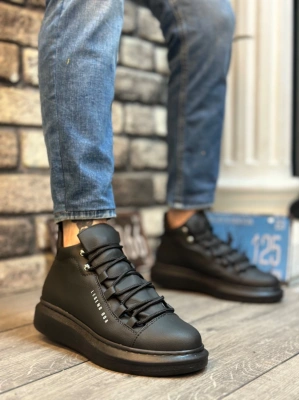 Ba0312 Bağcıklı Yüksek Siyah Taban Erkek Tarz Spor Erkek Bot
