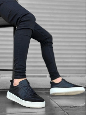 Ba0314 İçi Dışı Hakiki Deri Bağcıklı Siyah Klasik Erkek Ayakkabısı Erkek Klasik Ayakkabı