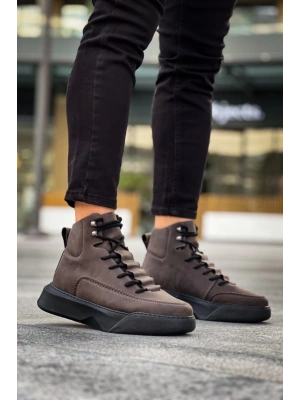 Ba0321 Gizli Bağcıklı Erkek Yüksek Taban Kahverengi Spor Erkek Bot