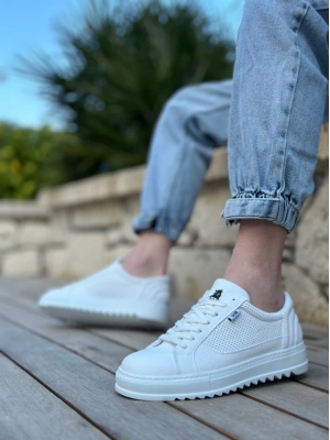 Ba0323 Boa Kalın Tırtık Yüksek Taban Beyaz Bağcıklı Spor Erkek Ayakkabı Erkek Günlük Ayakkabı