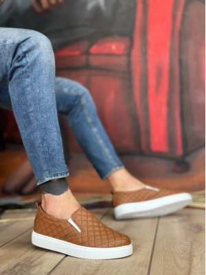 Ba0353 Bağcıksız Kapitone Taba Günlük Erkek Ayakkabı Erkek Günlük Ayakkabı