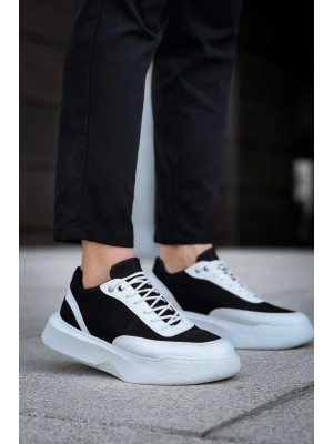 Ba0354 Günlük Bağcıklı Erkek Beyaz Parçalı Beyaz Yüksek Taban Erkek Spor Ayakkabı