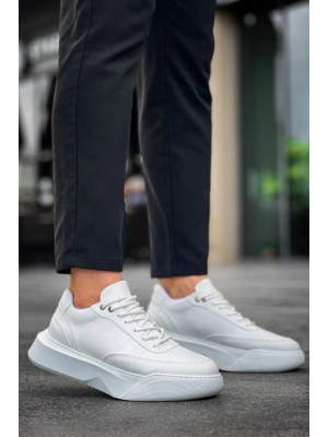Ba0354 Günlük Bağcıklı Erkek Yüksek Taban Beyaz Erkek Spor Ayakkabı