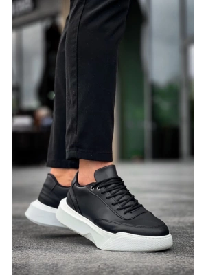 Ba0354 Günlük Bağcıklı Erkek Yüksek Taban Siyah Erkek Spor Ayakkabı