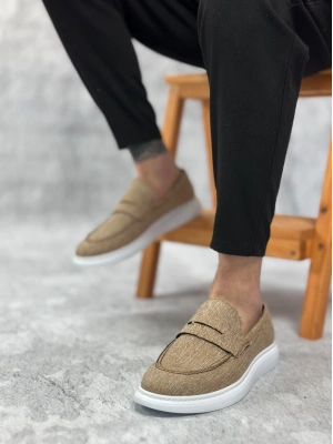 Ba0355 Bağcıksız Keten Hardal Klasik Corcik Erkek Ayakkabı Erkek Klasik Ayakkabı