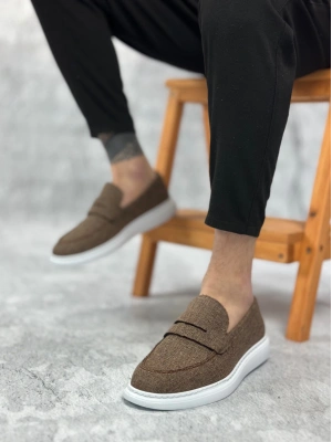 Ba0355 Bağcıksız Keten Kahverengi Klasik Corcik Erkek Ayakkabı Erkek Klasik Ayakkabı