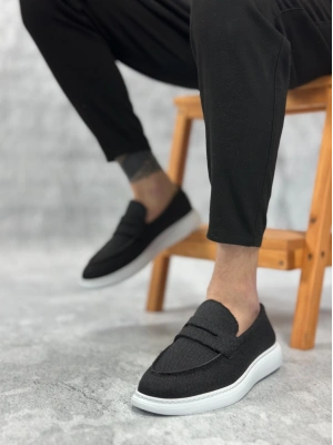 Ba0355 Bağcıksız Keten Siyah Klasik Corcik Erkek Ayakkabı Erkek Klasik Ayakkabı