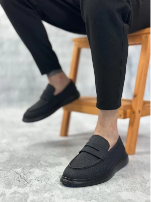 Ba0355 Bağcıksız Keten Siyah Taban Klasik Corcik Erkek Ayakkabı Erkek Klasik Ayakkabı