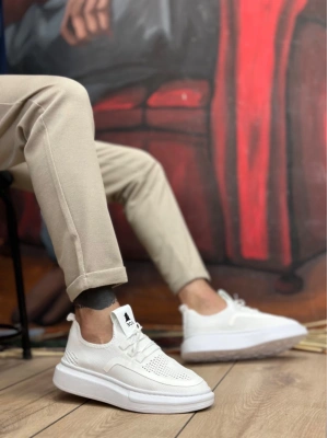 Ba0375 Özel Örme Triko Tarz Beyaz Taban Erkek Spor Ayakkabı