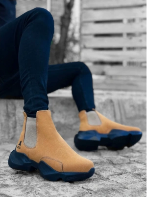 Ba0444 Bağcıksız Rahat Yüksek Taban Camel Erkek Spor Yarım Bilek Erkek Bot