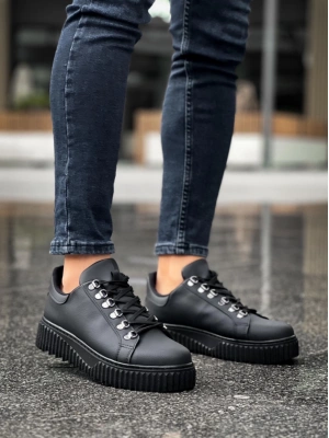 Ba0505 Çengel Bağcıklı Siyah Tabanlı Erkek Günlük Ayakkabı