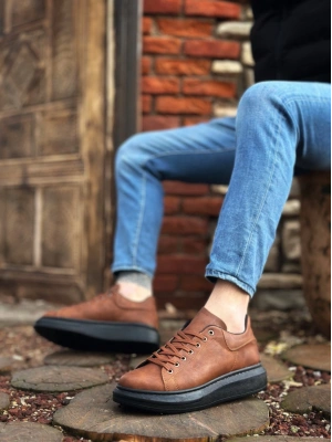 Ba0547 Boa Kalın Yüksek Taban Taba Siyah Bağcıklı Spor Erkek Ayakkabı Erkek Günlük Ayakkabı