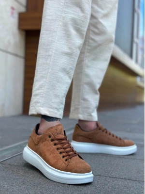 Ba0547 Boa Kalın Yüksek Taban Taba Süet Bağcıklı Spor Erkek Ayakkabı Erkek Günlük Ayakkabı