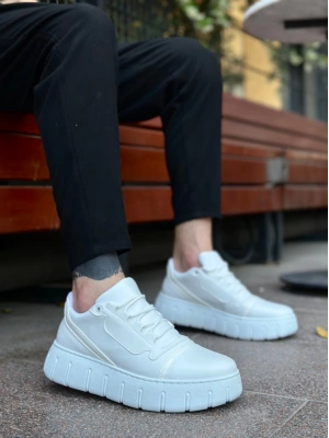 Ba0666 Boa Beyaz Yüksek Taban Erkek Erkek Günlük Ayakkabı