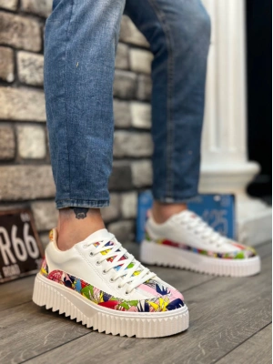 Ba0801 Boa Yüksek Taban Renk Desenli Erkek Erkek Spor Ayakkabı