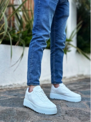 Ba0802 Boa Beyaz Yüksek Taban Erkek Erkek Günlük Ayakkabı